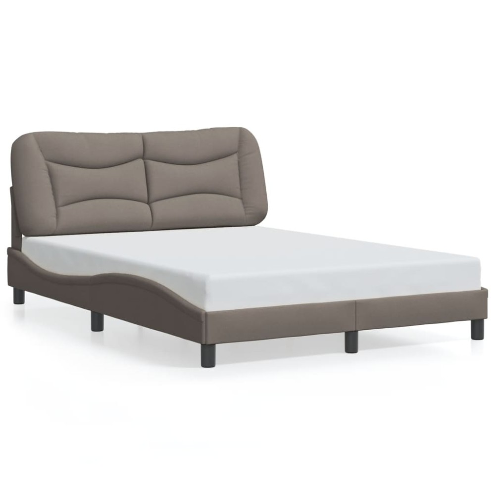 vidaXL Cadru de pat fără saltea, gri taupe, 140x200 cm, textil