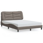 vidaXL Cadru de pat fără saltea, gri taupe, 140x200 cm, textil vidaXL Cadru de pat fără saltea, gri taupe, 140x200 cm, textil