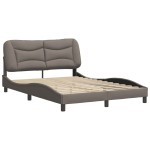 vidaXL Cadru de pat fără saltea, gri taupe, 140x200 cm, textil vidaXL Cadru de pat fără saltea, gri taupe, 140x200 cm, textil