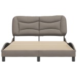 vidaXL Cadru de pat fără saltea, gri taupe, 140x200 cm, textil vidaXL Cadru de pat fără saltea, gri taupe, 140x200 cm, textil