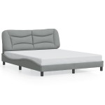 vidaXL Cadru de pat fără saltea, gri deschis, 160x200 cm, textil