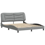 vidaXL Cadru de pat fără saltea, gri deschis, 160x200 cm, textil