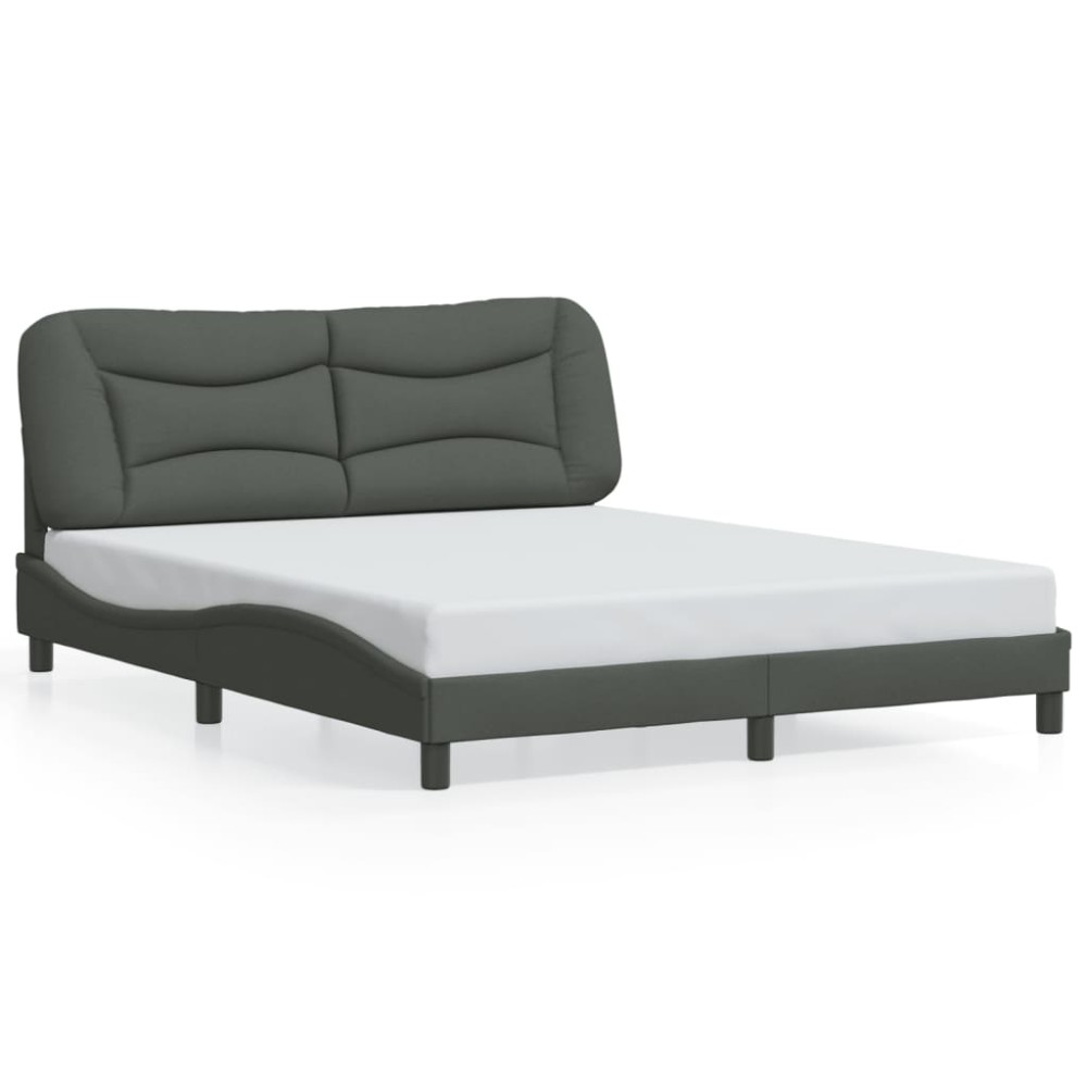 vidaXL Cadru de pat fără saltea, gri închis, 160x200 cm, textil