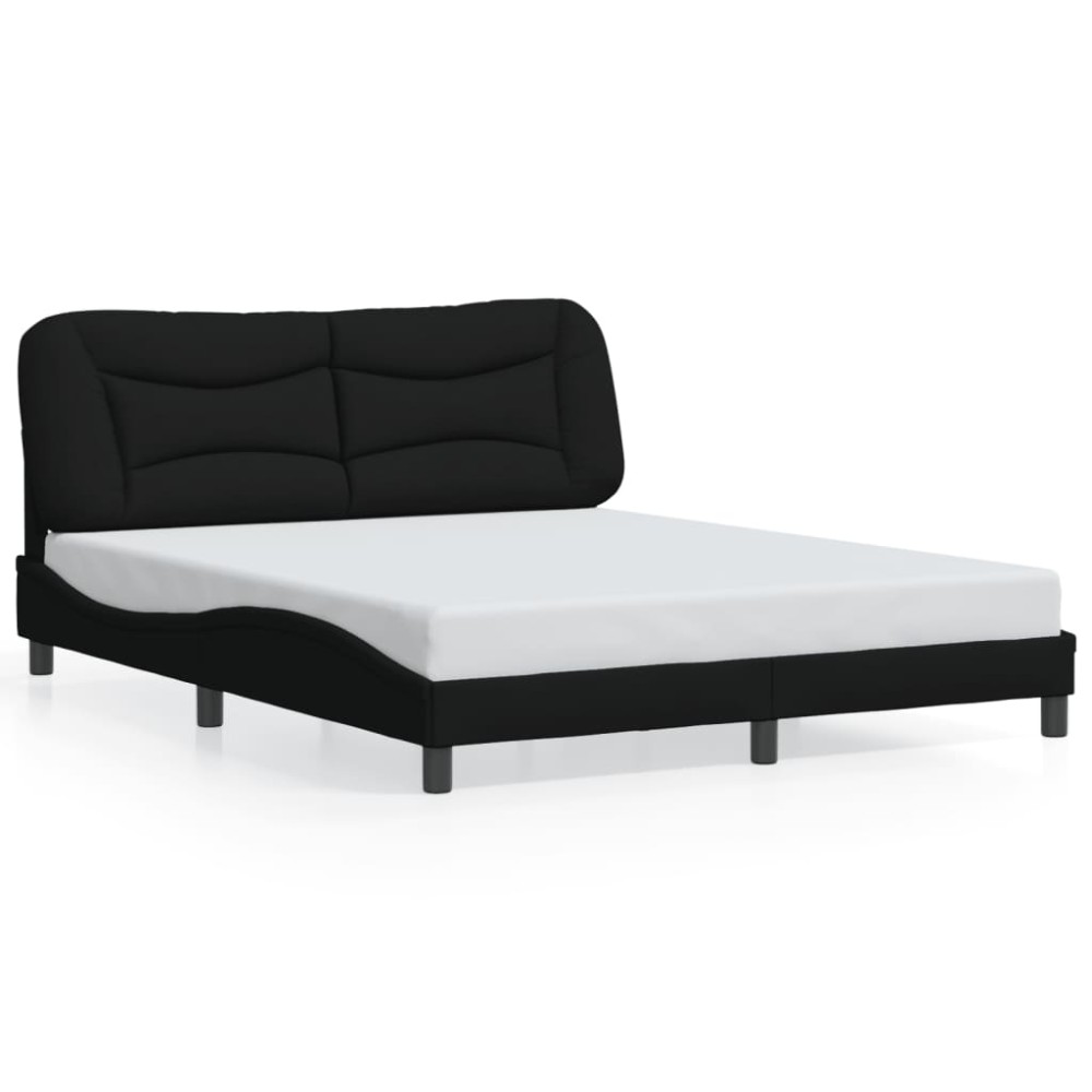 vidaXL Cadru de pat fără saltea, negru, 160x200 cm, textil