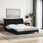 vidaXL Cadru de pat fără saltea, negru, 160x200 cm, textil vidaXL Cadru de pat fără saltea, negru, 160x200 cm, textil