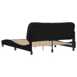 vidaXL Cadru de pat fără saltea, negru, 160x200 cm, textil vidaXL Cadru de pat fără saltea, negru, 160x200 cm, textil