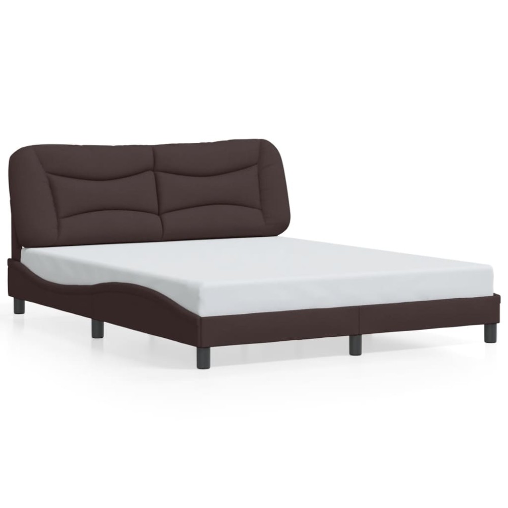 vidaXL Cadru de pat fără saltea, maro închis, 160x200 cm, textil