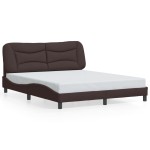 vidaXL Cadru de pat fără saltea, maro închis, 160x200 cm, textil vidaXL Cadru de pat fără saltea, maro închis, 160x200 cm, textil