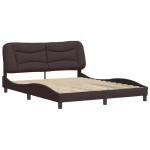 vidaXL Cadru de pat fără saltea, maro închis, 160x200 cm, textil vidaXL Cadru de pat fără saltea, maro închis, 160x200 cm, textil