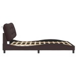vidaXL Cadru de pat fără saltea, maro închis, 160x200 cm, textil vidaXL Cadru de pat fără saltea, maro închis, 160x200 cm, textil