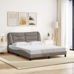 vidaXL Cadru de pat fără saltea, gri taupe, 160x200 cm, textil vidaXL Cadru de pat fără saltea, gri taupe, 160x200 cm, textil