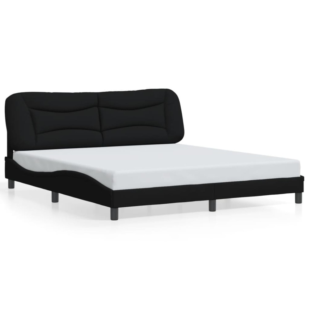 vidaXL Cadru de pat fără saltea, negru, 180x200 cm, textil