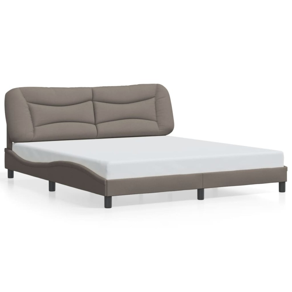 vidaXL Cadru de pat fără saltea, gri taupe, 180x200 cm, textil