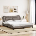 vidaXL Cadru de pat fără saltea, gri taupe, 180x200 cm, textil vidaXL Cadru de pat fără saltea, gri taupe, 180x200 cm, textil