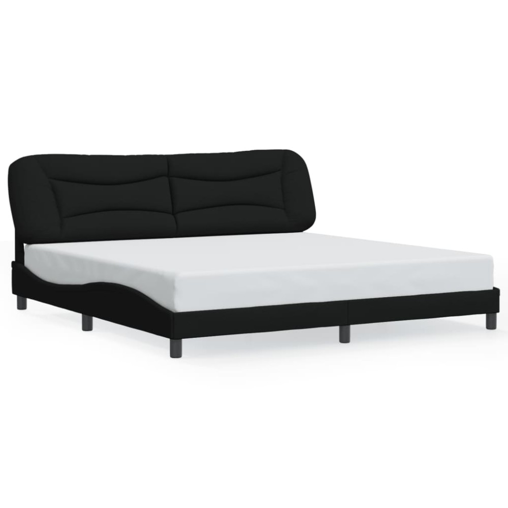 vidaXL Cadru de pat fără saltea, negru, 200x200 cm, textil