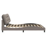 vidaXL Cadru de pat fără saltea, gri taupe, 200x200 cm, textil vidaXL Cadru de pat fără saltea, gri taupe, 200x200 cm, textil