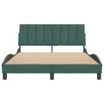 vidaXL Cadru de pat fără saltea, verde închis, 120x200 cm, catifea vidaXL Cadru de pat fără saltea, verde închis, 120x200 cm, catifea