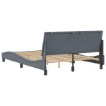 vidaXL Cadru de pat fără saltea, gri închis, 140x190 cm, catifea