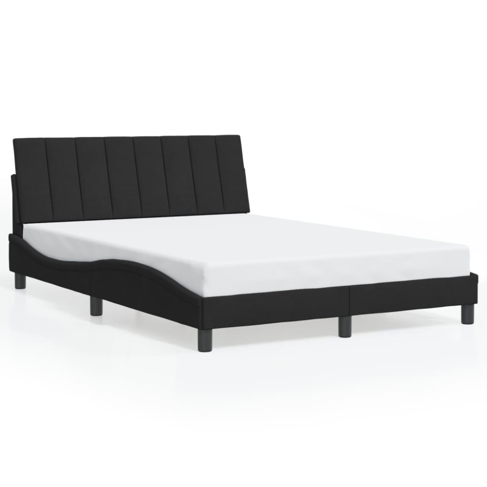 vidaXL Cadru de pat fără saltea, negru, 140x190 cm, catifea