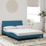 vidaXL Cadru de pat cu tăblie, albastru, 140x190 cm, catifea vidaXL Cadru de pat cu tăblie, albastru, 140x190 cm, catifea