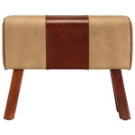 vidaXL Bancă Bok gimnastică maro 58cm piele naturală/lemn masiv mango vidaXL Bancă Bok gimnastică maro 58cm piele naturală/lemn masiv mango