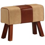 vidaXL Bancă Bok gimnastică maro 58cm piele naturală/lemn masiv mango vidaXL Bancă Bok gimnastică maro 58cm piele naturală/lemn masiv mango