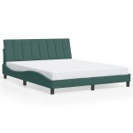 vidaXL Cadru de pat fără saltea, verde închis, 160x200 cm, catifea vidaXL Cadru de pat fără saltea, verde închis, 160x200 cm, catifea