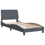 vidaXL Cadru de pat fără saltea, gri închis, 90x190 cm, catifea vidaXL Cadru de pat fără saltea, gri închis, 90x190 cm, catifea