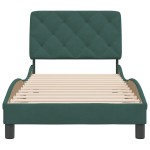 vidaXL Cadru de pat fără saltea, verde închis, 90x190 cm, catifea vidaXL Cadru de pat fără saltea, verde închis, 90x190 cm, catifea