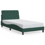 vidaXL Cadru de pat fără saltea, verde închis, 100x200 cm, catifea vidaXL Cadru de pat fără saltea, verde închis, 100x200 cm, catifea