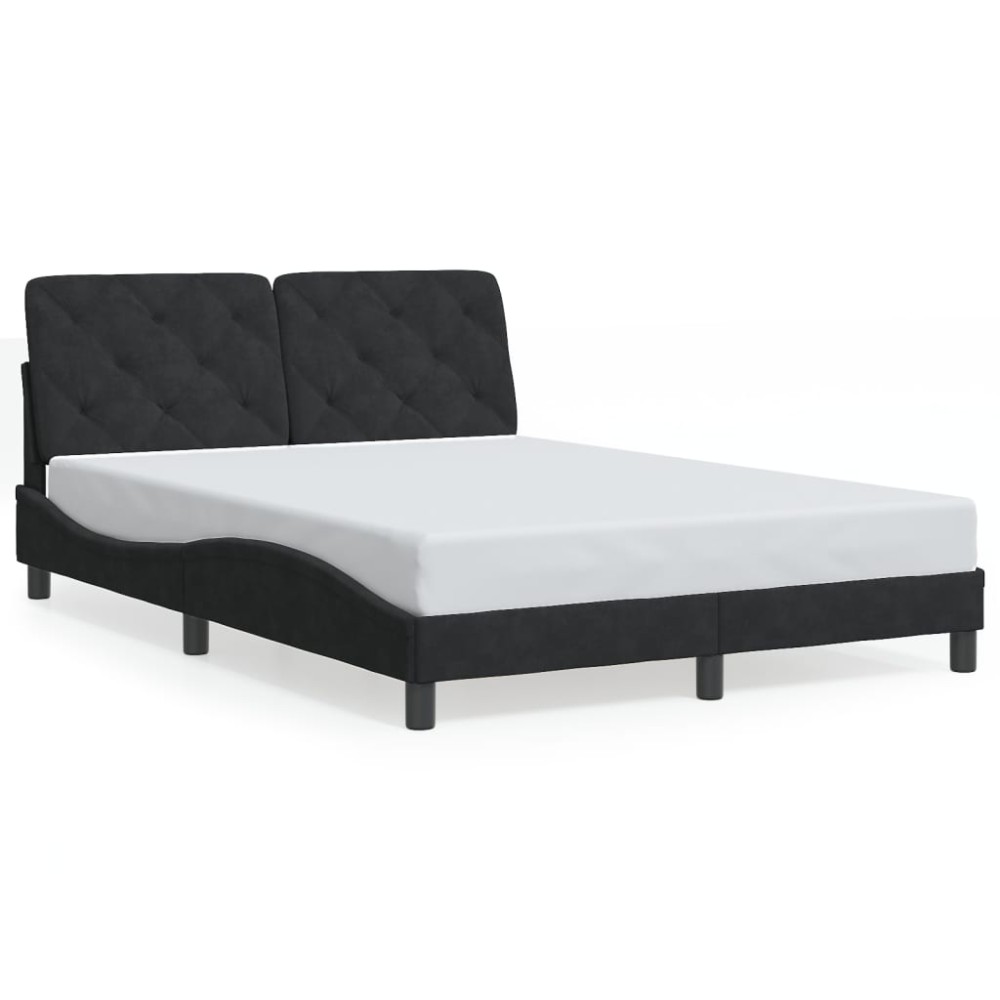 vidaXL Cadru de pat fără saltea, negru, 140x190 cm, catifea