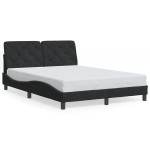 vidaXL Cadru de pat fără saltea, negru, 140x190 cm, catifea vidaXL Cadru de pat fără saltea, negru, 140x190 cm, catifea