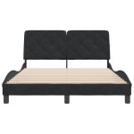vidaXL Cadru de pat fără saltea, negru, 140x190 cm, catifea vidaXL Cadru de pat fără saltea, negru, 140x190 cm, catifea
