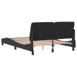 vidaXL Cadru de pat fără saltea, negru, 140x190 cm, catifea vidaXL Cadru de pat fără saltea, negru, 140x190 cm, catifea
