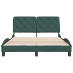 vidaXL Cadru de pat fără saltea, verde închis, 140x190 cm, catifea vidaXL Cadru de pat fără saltea, verde închis, 140x190 cm, catifea