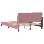 vidaXL Cadru de pat cu tăblie, roz, 140x190 cm, catifea vidaXL Cadru de pat cu tăblie, roz, 140x190 cm, catifea