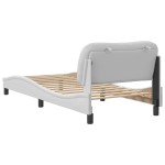 vidaXL Cadru de pat cu tăblie, alb, 80x200 cm, piele ecologică vidaXL Cadru de pat cu tăblie, alb, 80x200 cm, piele ecologică