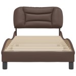 vidaXL Cadru de pat cu tăblie, maro, 80x200 cm, piele ecologică vidaXL Cadru de pat cu tăblie, maro, 80x200 cm, piele ecologică