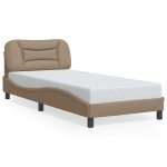 vidaXL Cadru de pat cu tăblie, cappuccino, 80x200 cm, piele ecologică