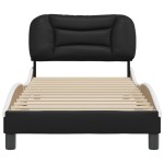 vidaXL Cadru de pat cu tăblie, alb/negru, 80x200 cm, piele ecologică vidaXL Cadru de pat cu tăblie, alb/negru, 80x200 cm, piele ecologică