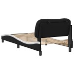 vidaXL Cadru de pat cu tăblie, alb/negru, 80x200 cm, piele ecologică vidaXL Cadru de pat cu tăblie, alb/negru, 80x200 cm, piele ecologică