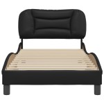 vidaXL Cadru de pat cu tăblie, negru, 90x190 cm, piele ecologică vidaXL Cadru de pat cu tăblie, negru, 90x190 cm, piele ecologică