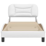 vidaXL Cadru de pat cu tăblie, alb, 90x190 cm, piele ecologică vidaXL Cadru de pat cu tăblie, alb, 90x190 cm, piele ecologică
