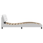 vidaXL Cadru de pat cu tăblie, alb, 90x190 cm, piele ecologică vidaXL Cadru de pat cu tăblie, alb, 90x190 cm, piele ecologică