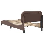 vidaXL Cadru de pat cu tăblie, maro, 90x190 cm, piele ecologică vidaXL Cadru de pat cu tăblie, maro, 90x190 cm, piele ecologică