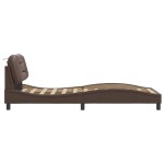vidaXL Cadru de pat cu tăblie, maro, 90x190 cm, piele ecologică vidaXL Cadru de pat cu tăblie, maro, 90x190 cm, piele ecologică