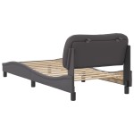 vidaXL Cadru de pat cu tăblie, gri, 90x190 cm, piele ecologică vidaXL Cadru de pat cu tăblie, gri, 90x190 cm, piele ecologică