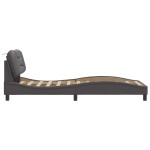 vidaXL Cadru de pat cu tăblie, gri, 90x190 cm, piele ecologică vidaXL Cadru de pat cu tăblie, gri, 90x190 cm, piele ecologică