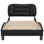 vidaXL Cadru de pat cu tăblie, negru, 90x200 cm, piele ecologică vidaXL Cadru de pat cu tăblie, negru, 90x200 cm, piele ecologică