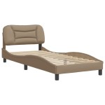 vidaXL Cadru de pat cu tăblie, cappuccino, 90x200 cm, piele ecologică vidaXL Cadru de pat cu tăblie, cappuccino, 90x200 cm, piele ecologică